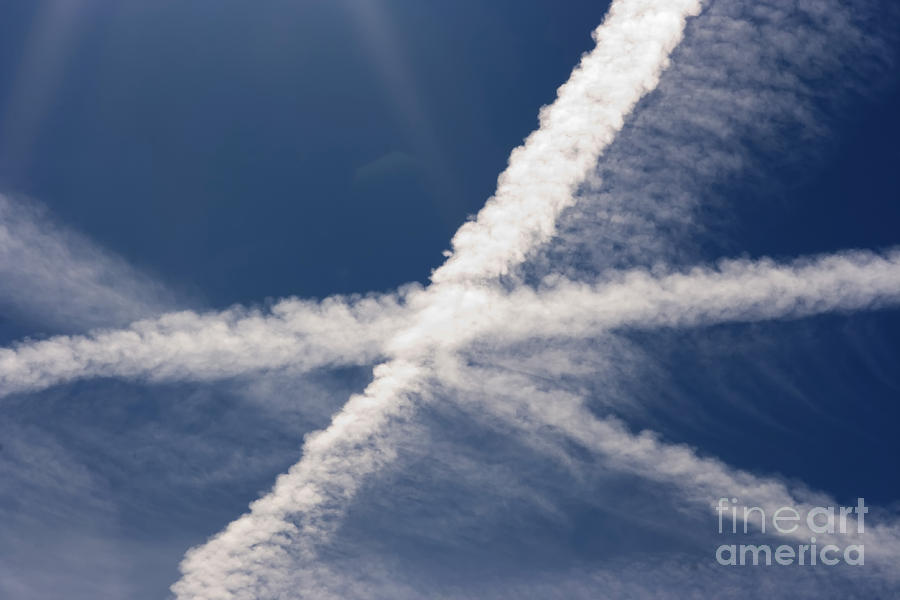 Condensation Trail - Heaven Cross Photograph by Michal Boubin