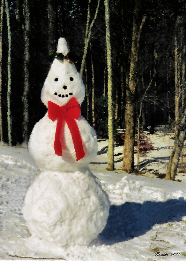 Conehead Snowman Photograph by Kristin Elmquist