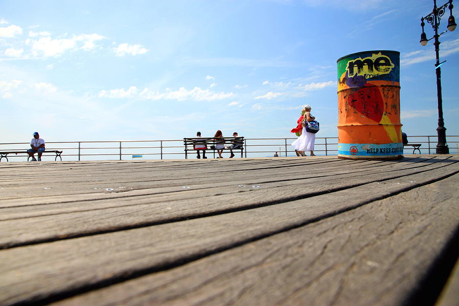 Summer Photograph - Coney Island Boardwalk by Valentino Visentini