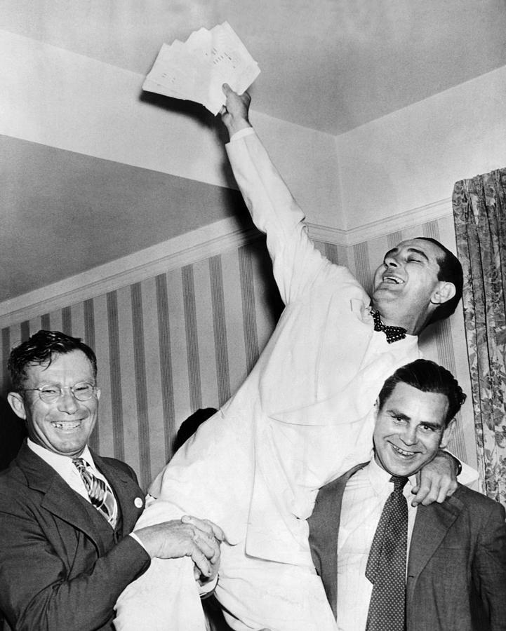 Politician Photograph - Congressman Lyndon Johnson Is Boosted by Everett