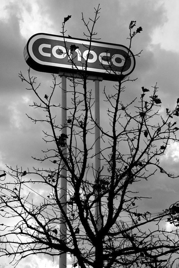 Black And White Photograph - Conoco by Cindy Tiefenbrunn