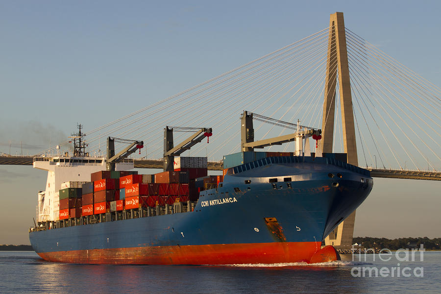 Container Ship CCNI Antillanca in Charleston SC  Photograph by Dustin K Ryan