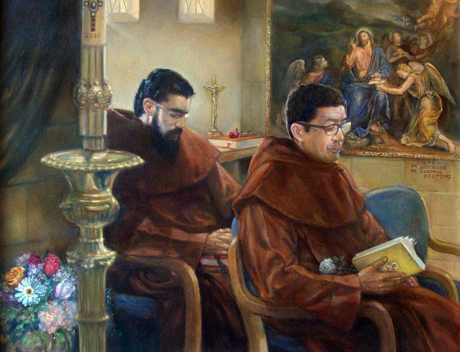 Priests Painting - Contemplative Prayer by Belita William