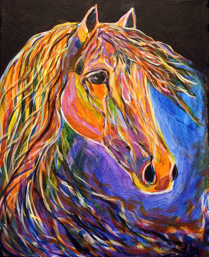 Contemporary Abstract Equine Horse Painting Moonlight by Jennifer ...