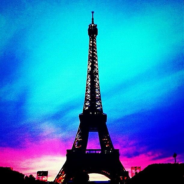Paris Photograph - Contrasted #eiffel #tower. #paris by Jen Hernandez