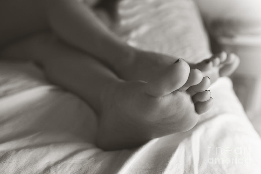 Feet Photograph - Conversation In Bed by Tos 