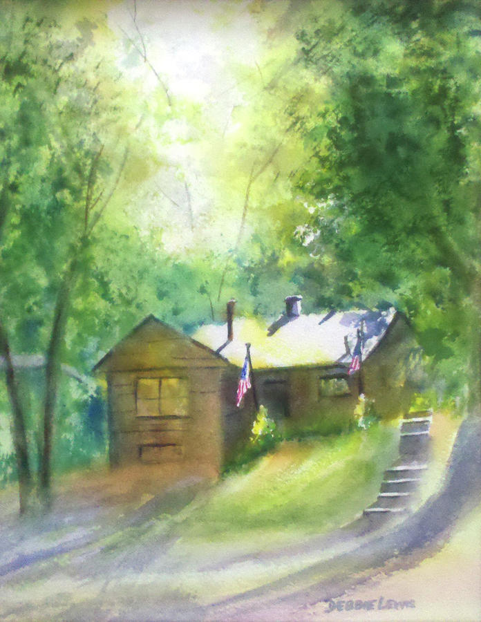 Cool Colorado Cabin Painting by Debbie Lewis