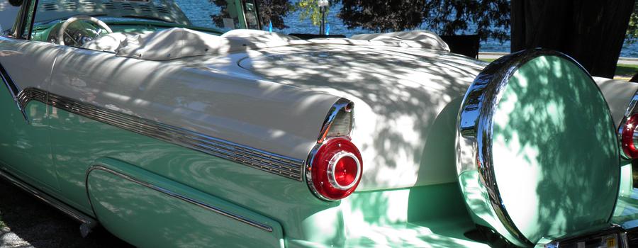 Vintage Photograph - Cool In The Shade 56 Ford Fairlane Convertible by Sven Migot