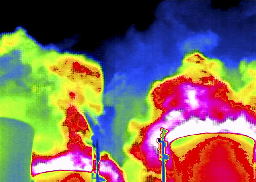 Cooling Towers, Thermogram Photograph by Tony Mcconnell - Pixels