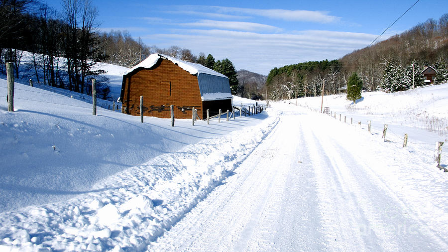 Coon Creek Road and Snow Photograph by Thomas R Fletcher Fine Art America