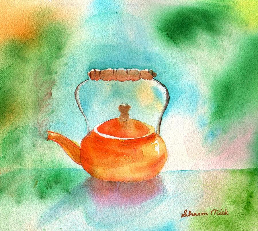 Copper Tea Kettle Painting by Sharon Mick