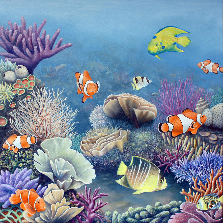 Coral Reef Painting By Rick Borstelman