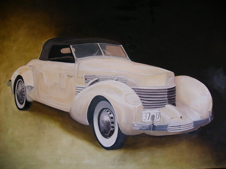 Car Painting - Cord Convertible  by Paul Gilbert Baswell
