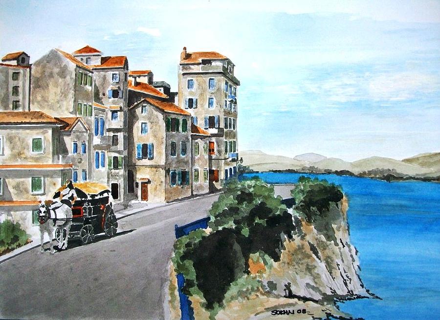 Landscape Painting - Corfu island by Samir Sokhn