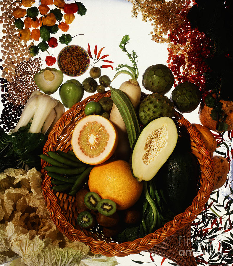 Cornucopia Of Exotic Fruit Photograph by Photo Researchers