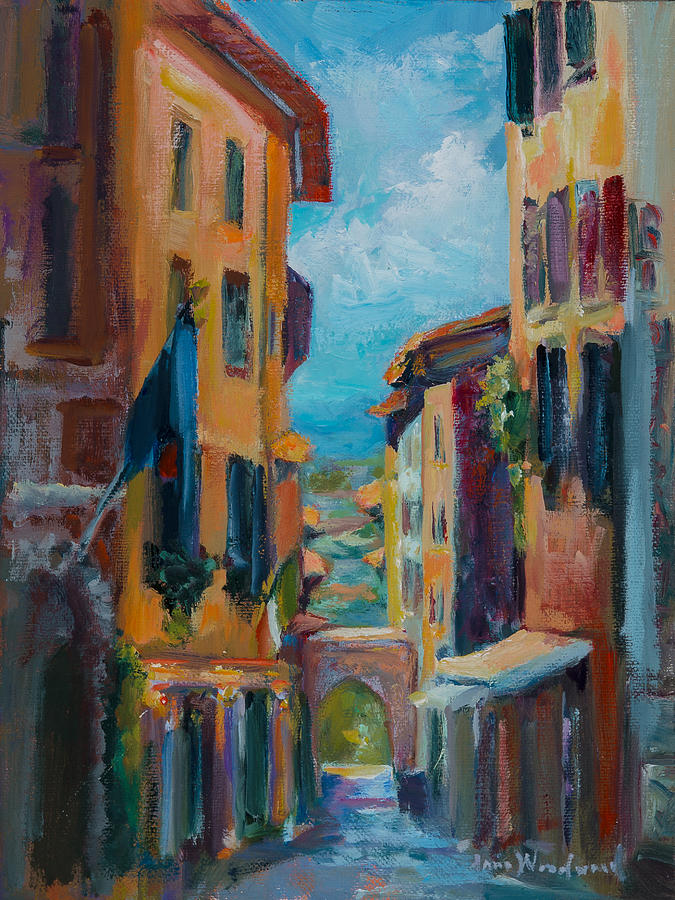 Cortona - Early Morning Painting by Jane Woodward