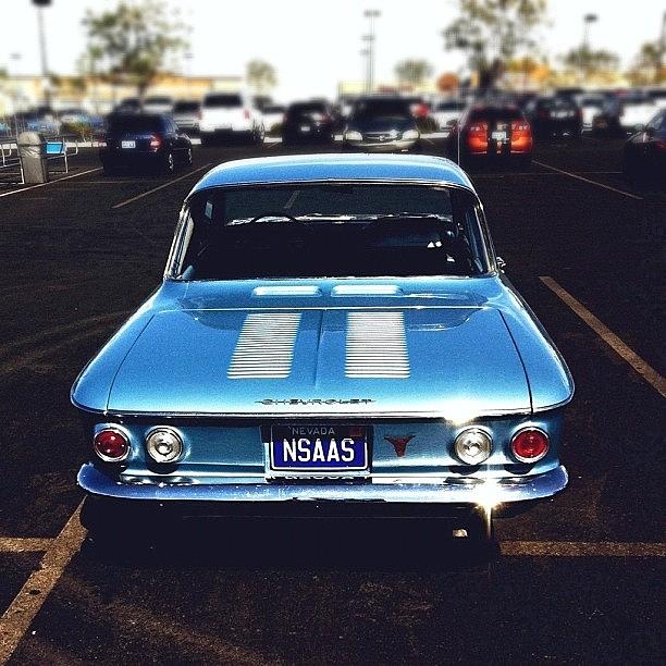 Car Photograph - #corvair #classic #car #iphone4 by Judy Green