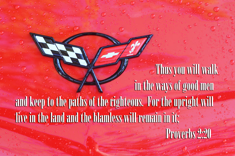 Corvette Emblem Proverbs 2v22 Photograph by Linda Phelps