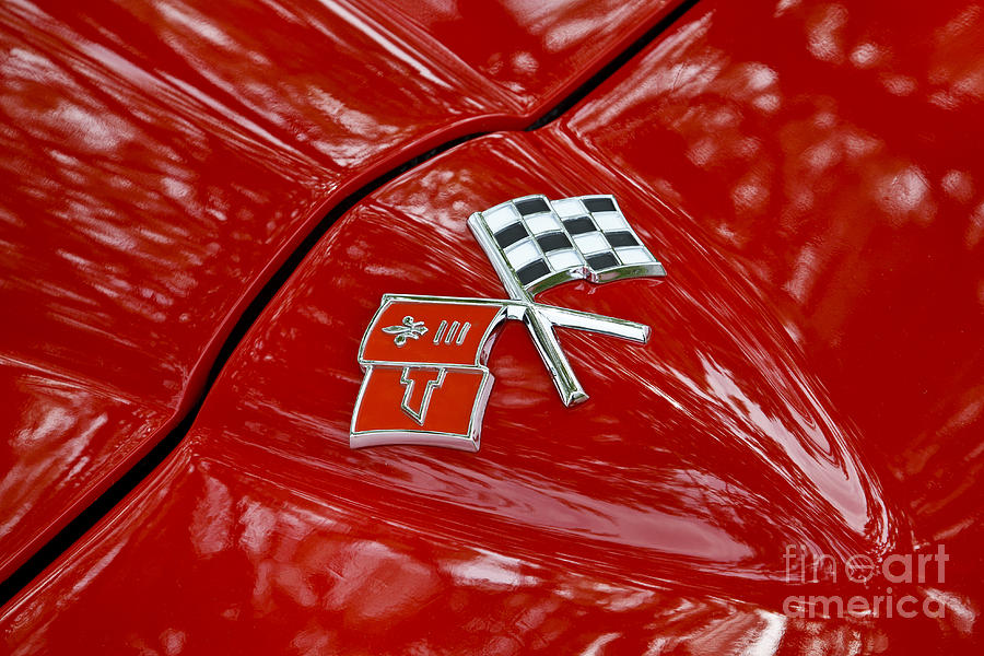 Corvette Flags On Red Photograph by Dennis Hedberg