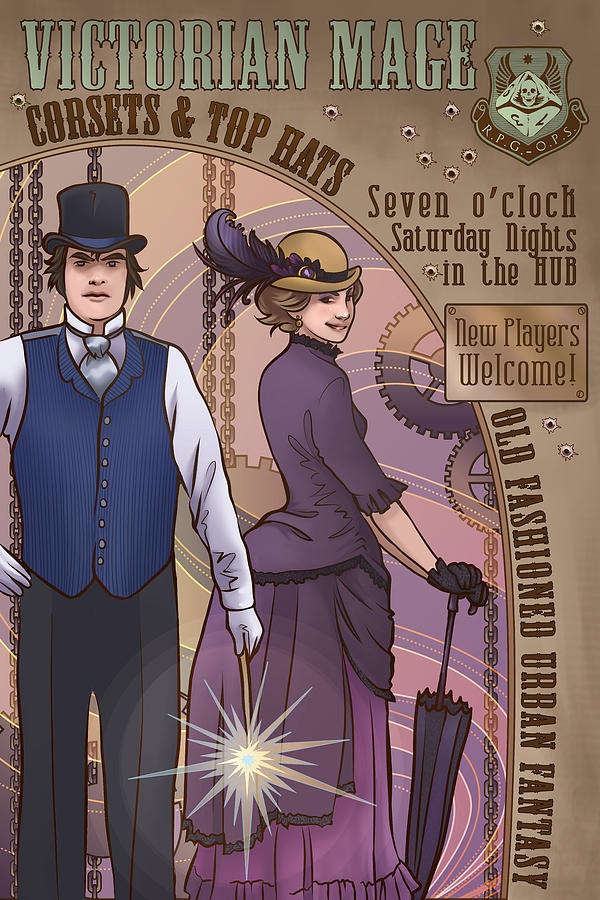 Steampunk Digital Art - Cosets and Top Hats by Danielle Zemba Steampunk Digital Art - Cosets and Top Hats by Danielle Zemba