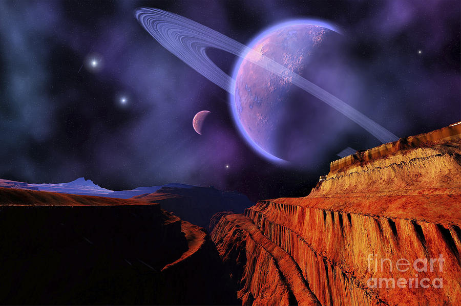 Cosmic Landscape Of Another Planet Digital Art by Corey Ford