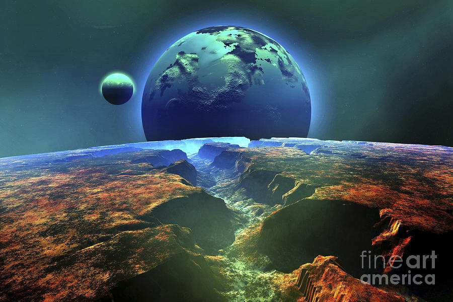 Cosmic Landscape On Another Planet Digital Art