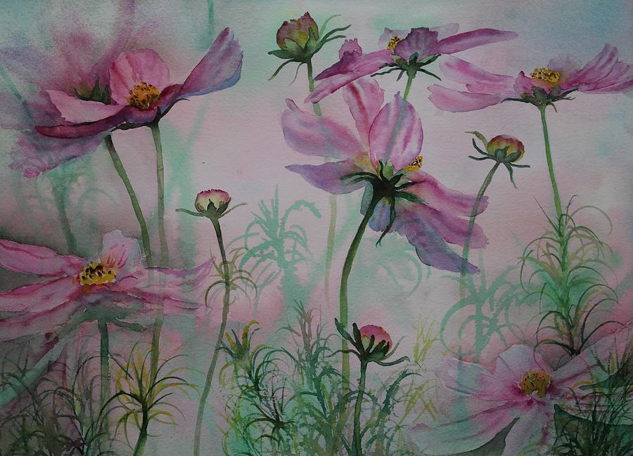 Cosmos Painting by Ruth Kamenev