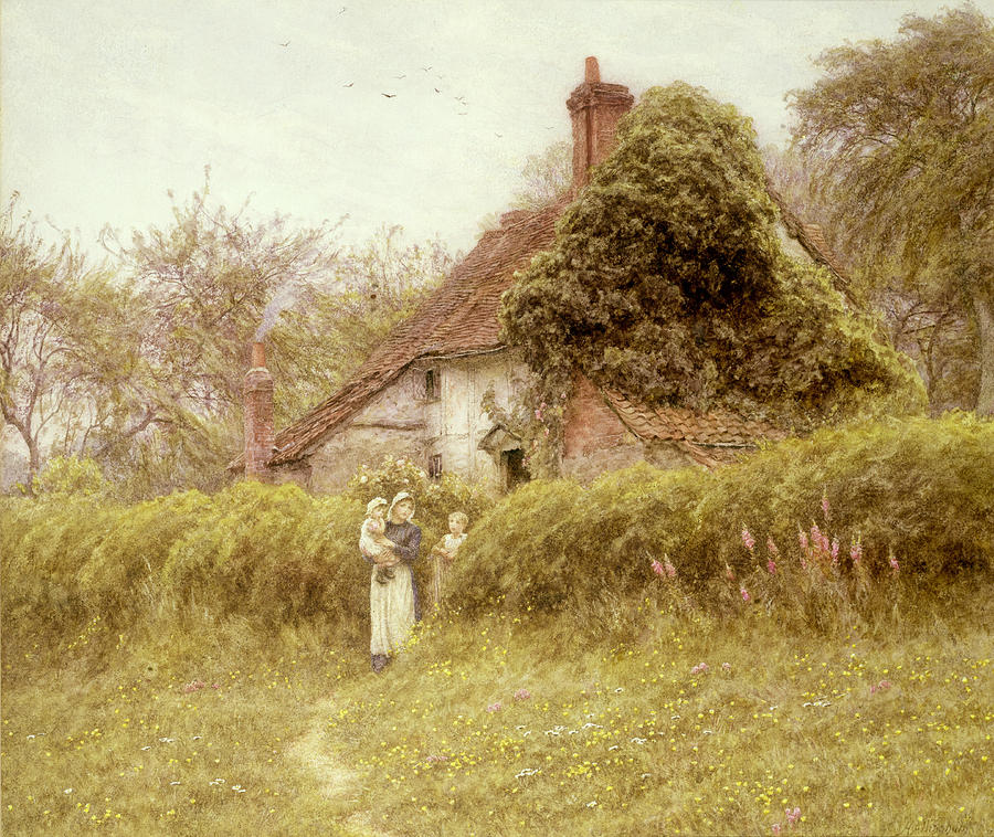 Cottage Painting - Cottage at Pinner Middlesex by Helen Allingham