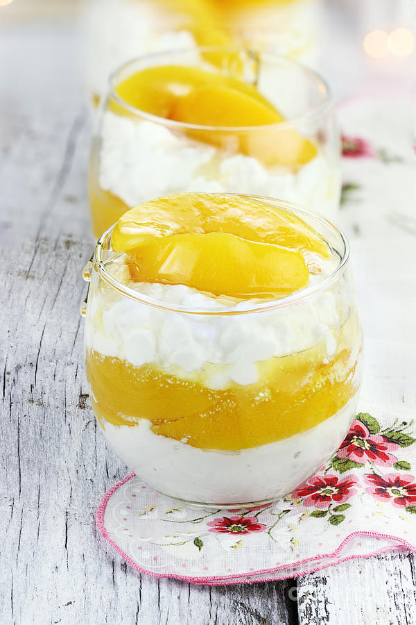 Cottage Cheese and Peaches  Photograph by Stephanie Frey
