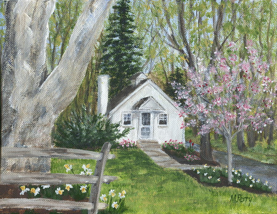 Cottage in Spring Painting by Margie Perry