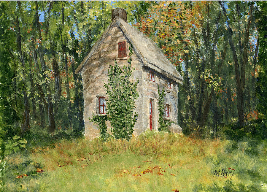 Cottage in the Woods at Fonthill Painting by Margie Perry