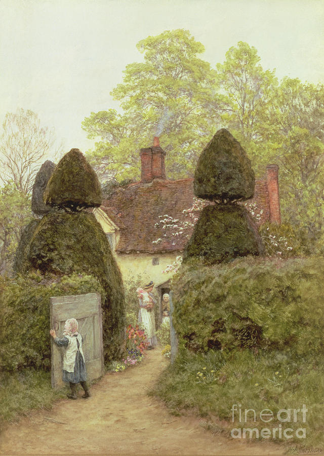 Cottage Near Pinner Painting by Helen Allingham
