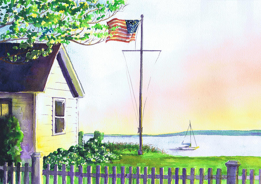 Cottage Orient NY Painting by Susan Herbst