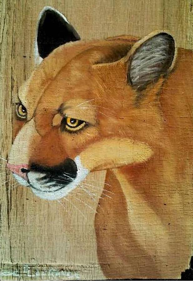 Cougar Head Painting By Debbie Lafrance Fine Art America