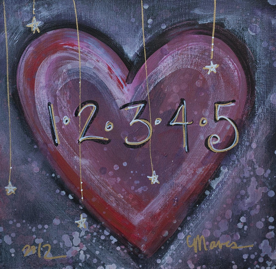 Counting Heart Painting by Laurie Maves ART