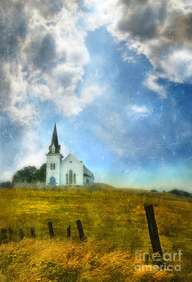 Country Church with Dramatic Sky Photograph by Jill Battaglia