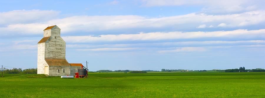 Farm Photograph - Country Grain Elevator Panoramic by Corey Hochachka