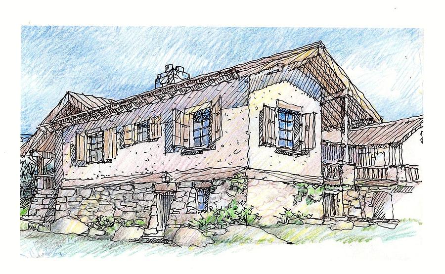 Country Home Drawing by Andrew Drozdowicz