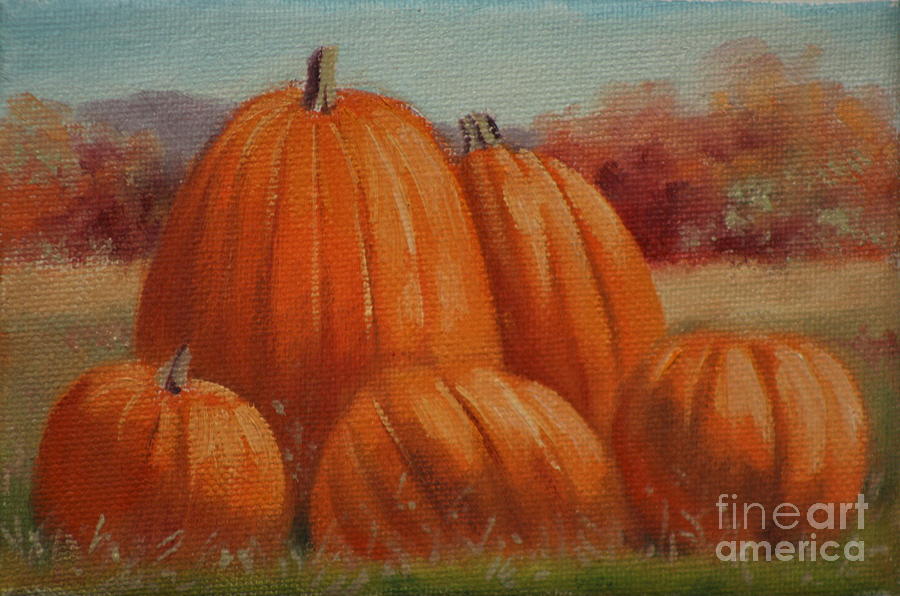 Country Pumpkins Painting by Linda Eades Blackburn