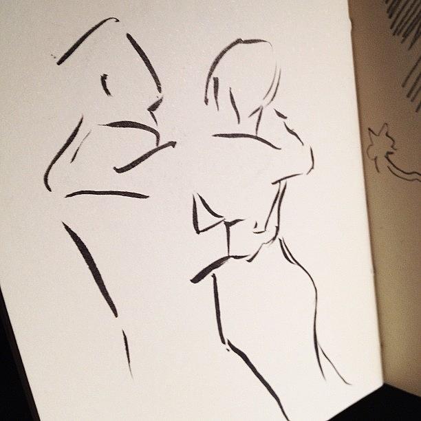 Brush Photograph - #couple #dancing - #brush #drawing In by Jeff Reinhardt