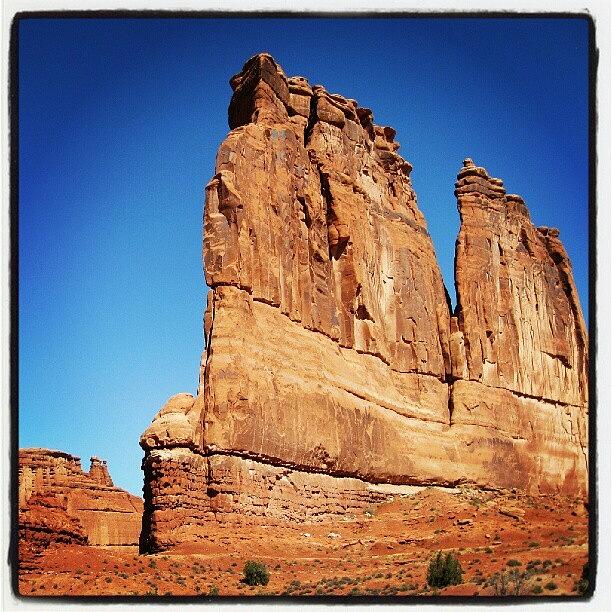 Utah Photograph - Courthouse Towers, Arches National Park by Yvette Harbour