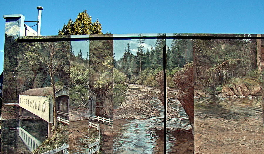 Mural Photograph - Covered Bridge Mural by Nick Kloepping