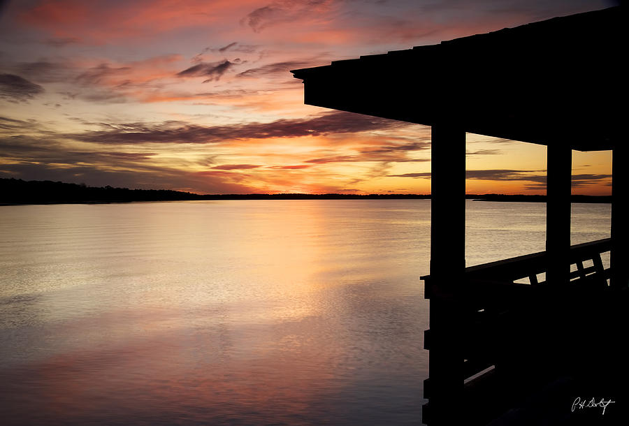 Sunset Photograph - Covered Dock View by Phill Doherty