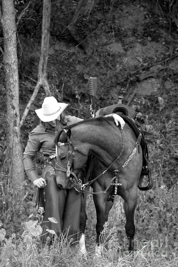 Cow girl with Horse Photograph by Yumi Johnson