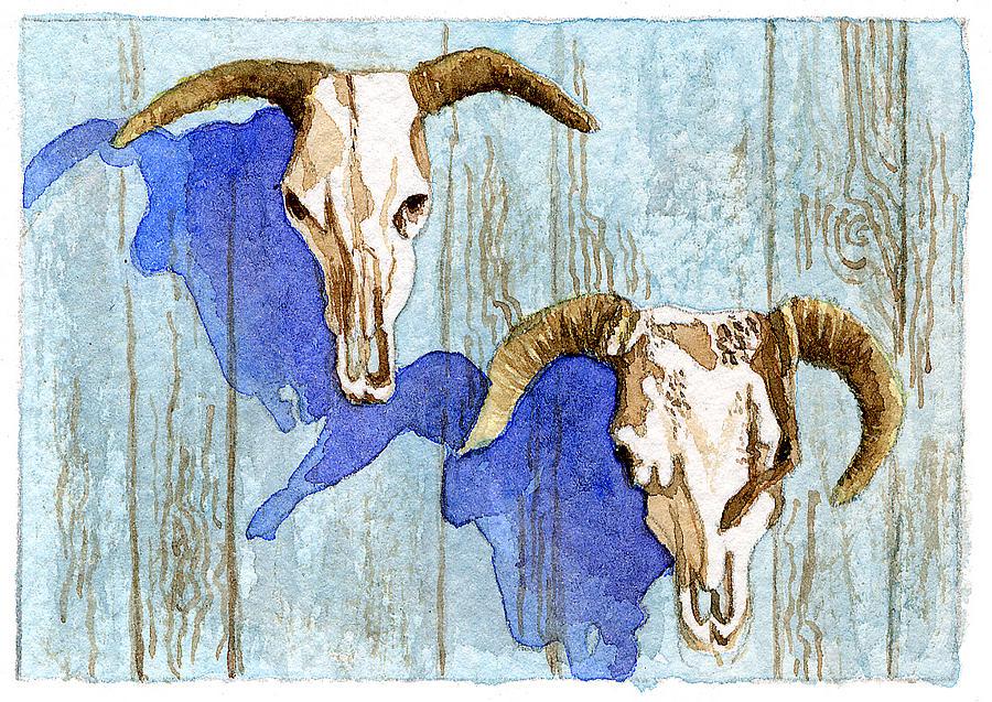 Cow heads Painting by Eunice Olson