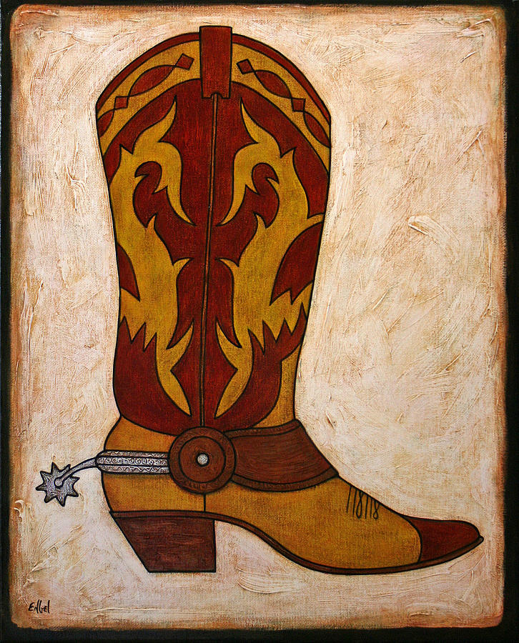 Cowboy Boot Painting by Norman Engel