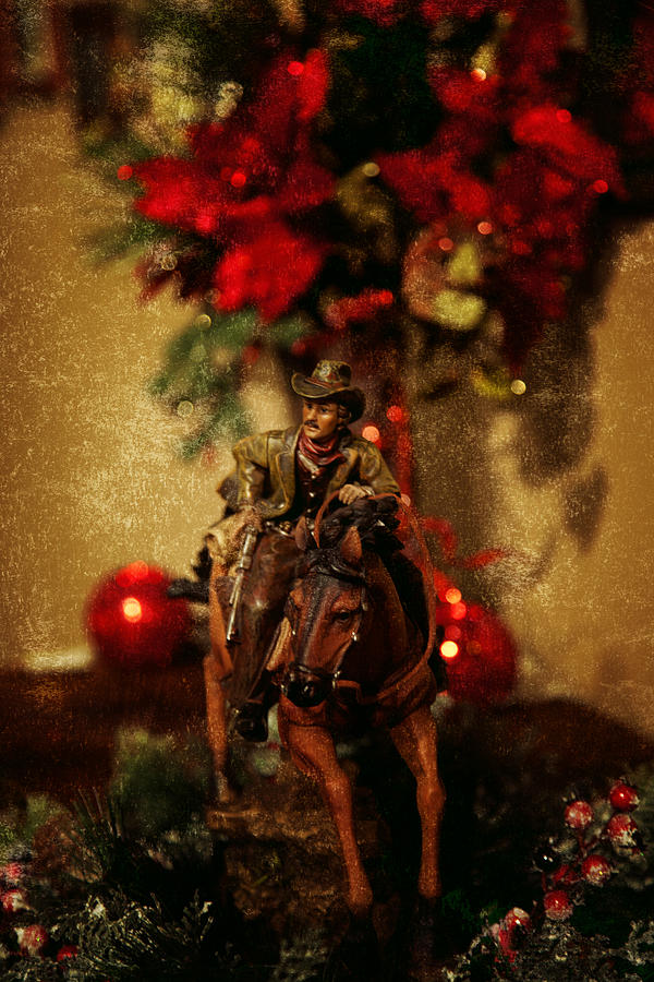 Cowboy Christmas card Photograph by Toni Hopper