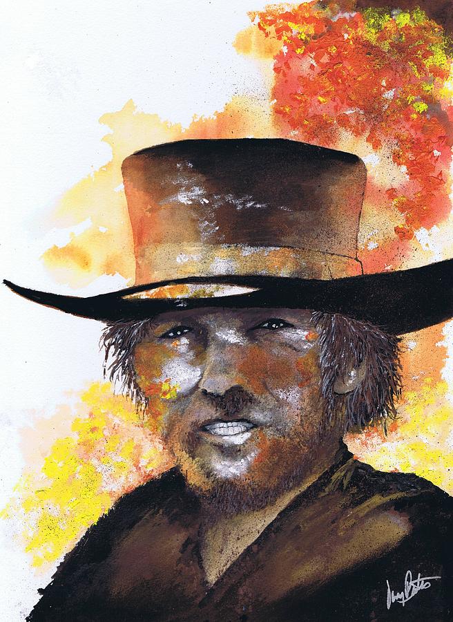 Cowboy Clint Eastwood Painting - Cowboy Clint  by Jerry Bates