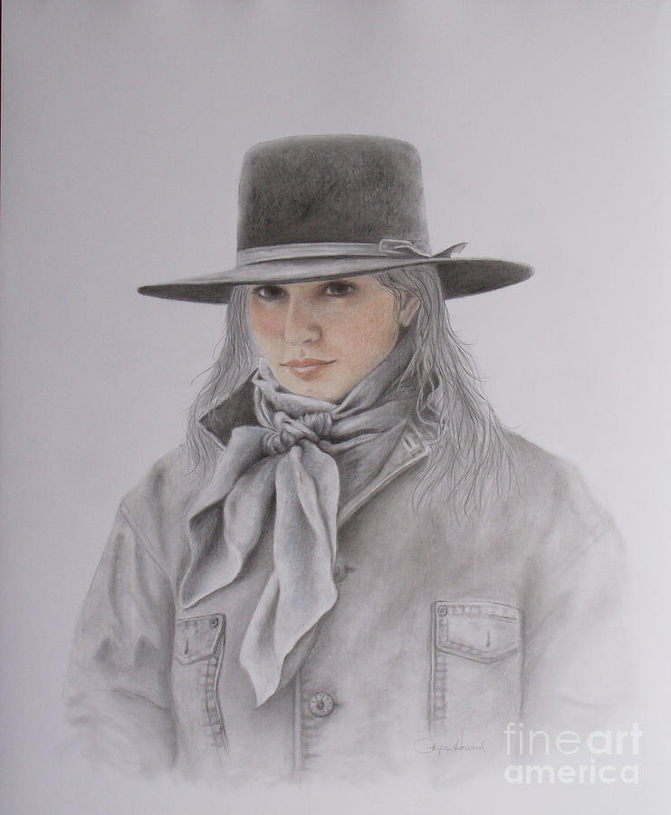 Cowgirl in Hat Painting by Phyllis Howard