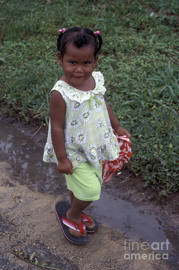 Panama Photograph - COY PANAMANIAN GIRL BOCAS DEL tORO by John  Mitchell